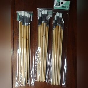 New Lot Of 3 Six Pack Of Art Skills Long Handle Paint Brush Craft
